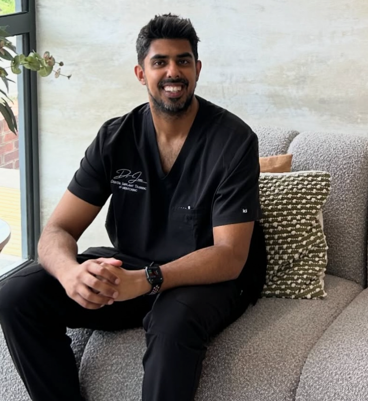 Patient receiving emergency dental care